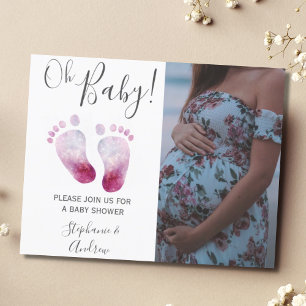Lámina Invitación a la foto de Baby Shower Chica de pies