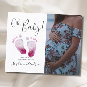 Lámina Invitación a la foto de Baby Shower Chica de pies
