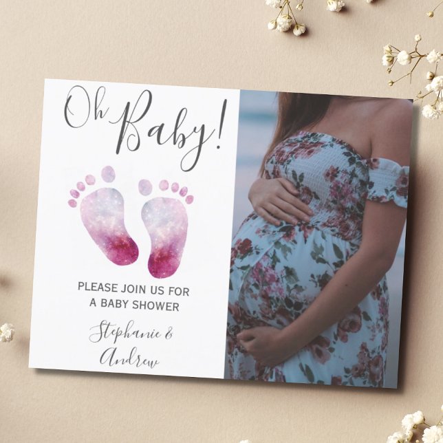 Lámina Invitación a la foto de Baby Shower Chica de pies  (Subido por el creador)