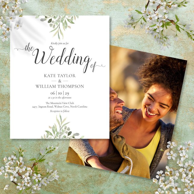 Lámina Invitación a la foto de Boda de guión de verde del (Subido por el creador)