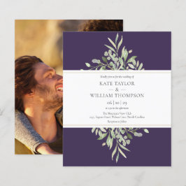Lámina Invitación a la foto de Boda púrpura de la vegetac