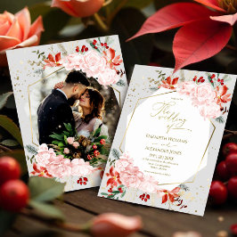 Lámina Invitación a la foto de la boda de invierno Floral