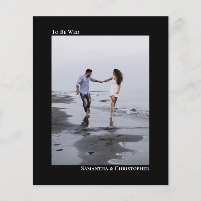 Lámina Invitación a la foto de un Boda simple de presupue (Anverso)