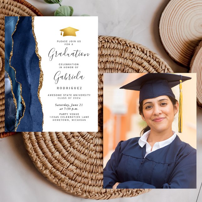 Lámina Invitación a la foto del Blue Agate para la gradua (Subido por el creador)