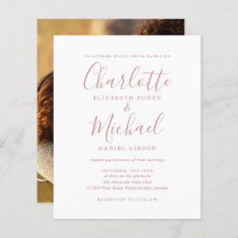 Lámina Invitación a la foto del Boda de guiones Rosa y ag