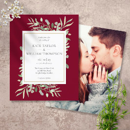 Lámina Invitación a la foto del Boda de verde borgoñés de