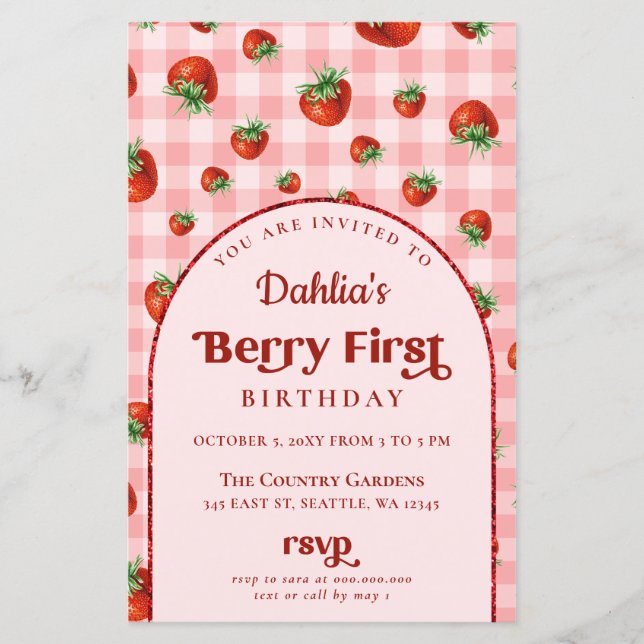 Lámina Invitación a la foto del primer cumpleaños de la f (Anverso)