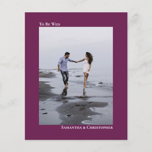 Lámina Invitación a la fotografía del Boda de Magenta BUD (Anverso)