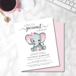 Lámina Invitación a la gacha rosa elefante de presupuesto