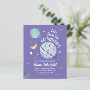 Lámina Invitación a la Galaxia Exterior del Espacio Baby