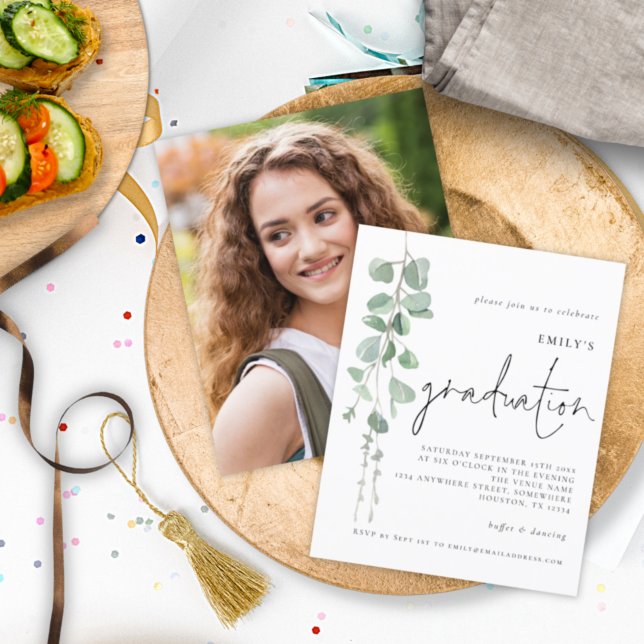 Lámina Invitación a la graduación de la foto de eucalipto (Subido por el creador)