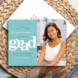Lámina Invitación a la graduación de la foto turquesa del