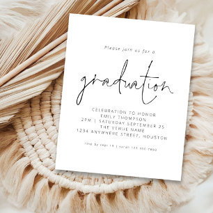 Lámina Invitación a la graduación del Guión Blanco Negro