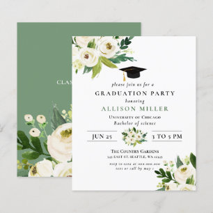 Lámina Invitación a la graduación floral de la vegetación