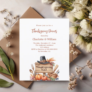 Lámina Invitación a la granja de calabazas para la cena d