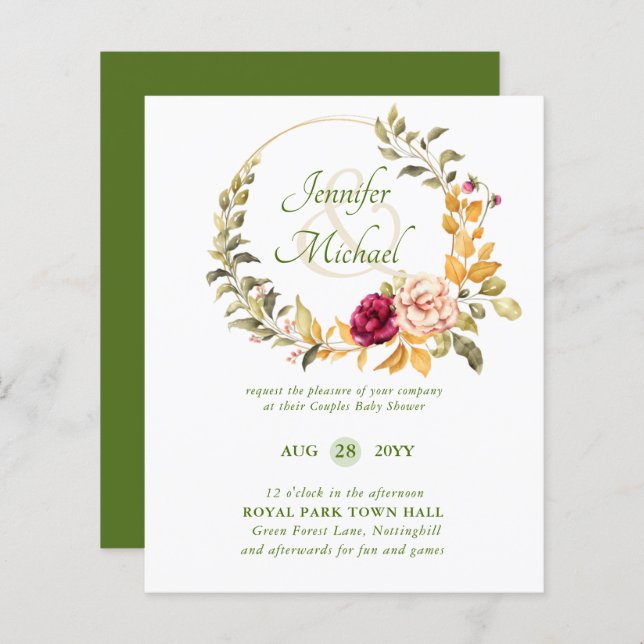 Lámina Invitación a la guerra de flores de Borgoña para B (Anverso / Reverso)