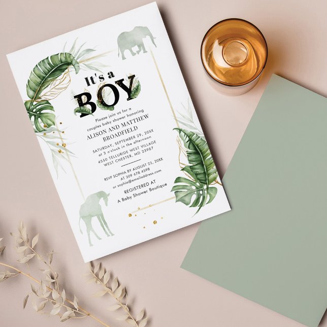 Lámina Invitación a la jirafa del niño Safari Baby Shower (Subido por el creador)