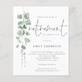 Lámina Invitación a la jubilación de guión de eucalipto d