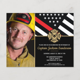 Lámina Invitación a la jubilación del bombero fotográfico
