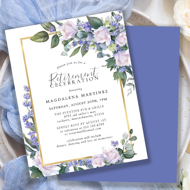 Lámina Invitación a la jubilación floral blanca del presu (Subido por el creador)