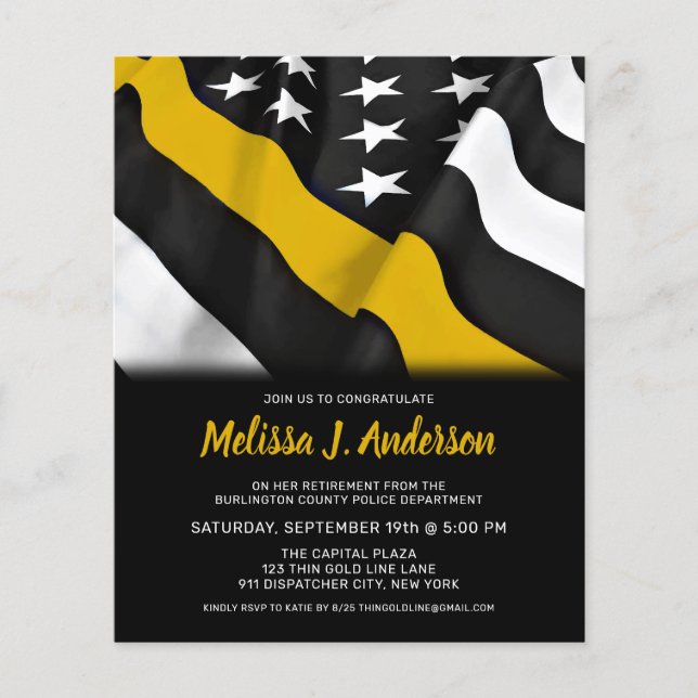 Lámina Invitación a la línea de oro delgada de retiro de  (Anverso)