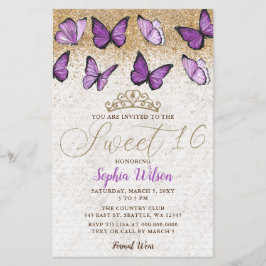 Lámina Invitación a la Mariposa de Oro Púrpura 16 de Pres