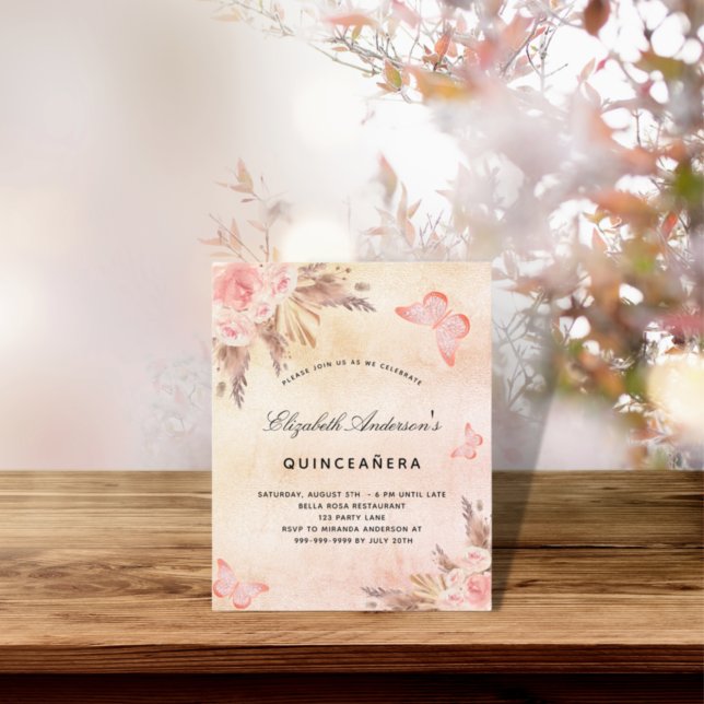 Lámina Invitación a la mariposa Quinceanera pampas (Subido por el creador)