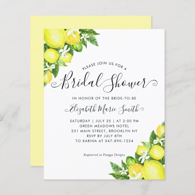 Lámina Invitación a la Moda de cítricos limón limón de du (Anverso / Reverso)