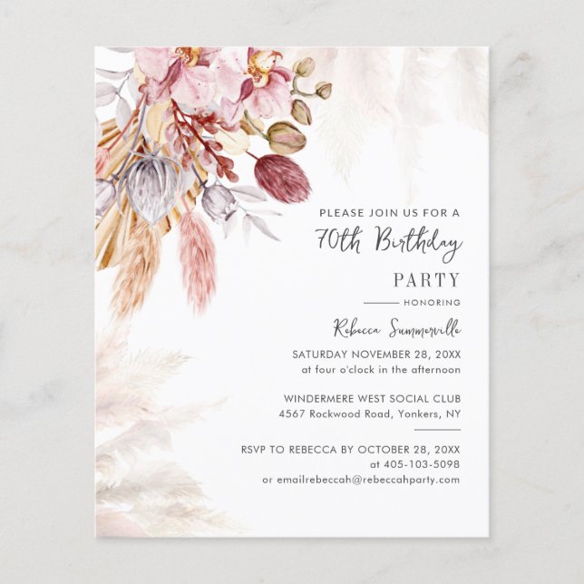 Lámina Invitación a la Moda de la fiesta de cumpleaños nú (Anverso)