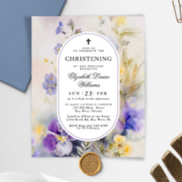 Lámina Invitación a la Navidad púrpura y amarilla del pre