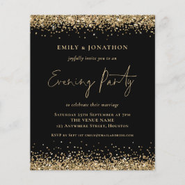 Lámina Invitación a la noche de Boda negro Purpurina de O