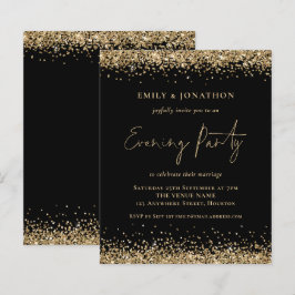 Lámina Invitación a la noche de Boda negro Purpurina de O