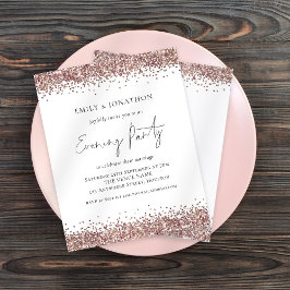 Lámina Invitación a la noche de Rosa de Oro Purpurina de 