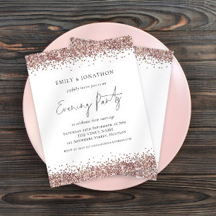 Lámina Invitación a la noche de Rosa de Oro Purpurina de