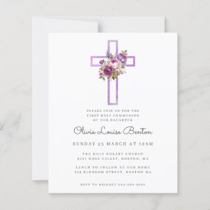 Lámina Invitación a la Primera Comunión de la Cruz Floral