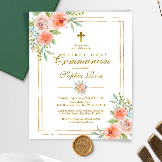 Lámina Invitación a la Primera Comunión de Rose Rosa y Or (Subido por el creador)