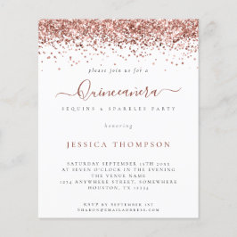 Lámina Invitación a la Purpurina de Oro Rosa de Presupues