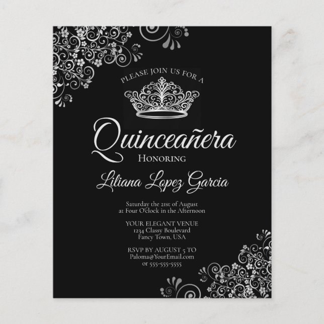 Lámina Invitación a la Quinceañera de la plata y el presu (Anverso)