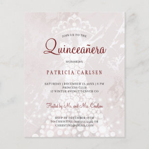 Lámina Invitación a la quinceañera del Rosa de oro modern