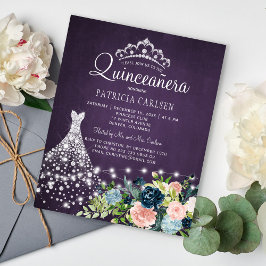 Lámina Invitación a la quinceañera del vestido de princes