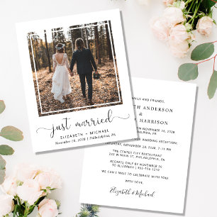 Lámina Invitación a la recepción con foto casada