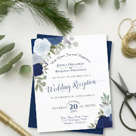 Lámina Invitación a la recepción de Blue Floral Budget We