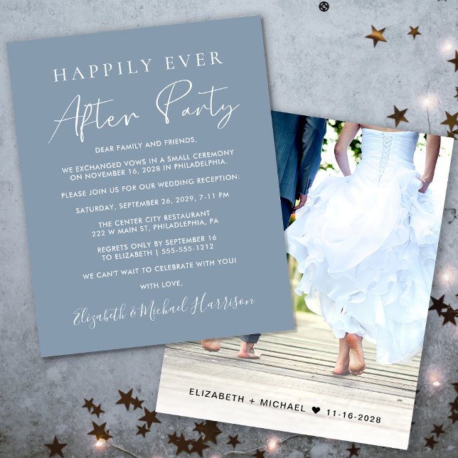 Lámina Invitación a la recepción de boda azul turquesa (Your love story deserves a grand celebration!)