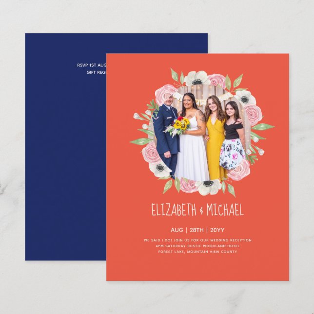Lámina Invitación a la recepción de boda de FOTO de tende (Anverso / Reverso)