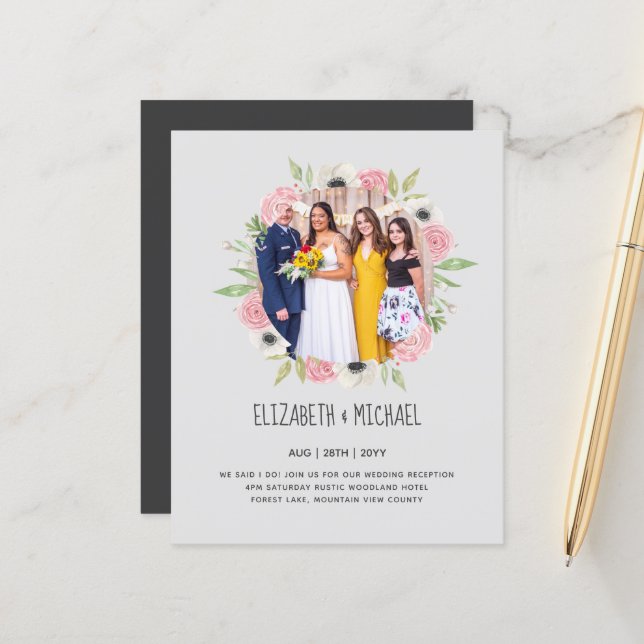 Lámina Invitación a la recepción de boda de FOTO de tende (Anverso/Reverso In Situ)