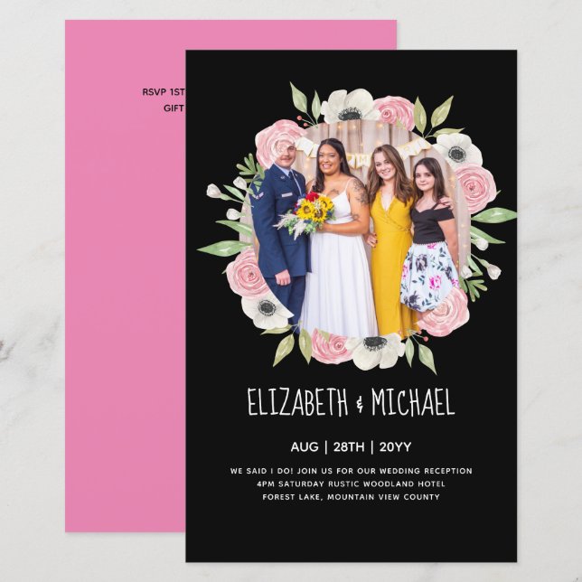 Lámina Invitación a la recepción de boda de FOTO de tende (Anverso / Reverso)
