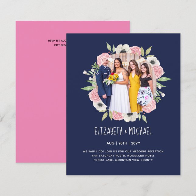 Lámina Invitación a la recepción de boda de FOTO de tende (Anverso / Reverso)