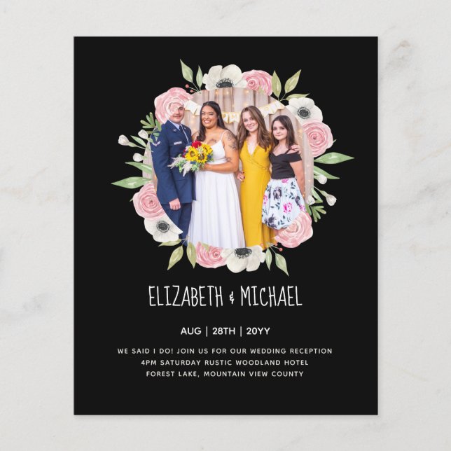 Lámina Invitación a la recepción de boda de FOTO de tende (Anverso)