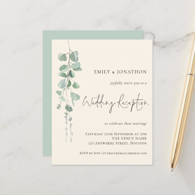 Lámina Invitación a la recepción de boda de marfil de euc (Anverso/Reverso In Situ)