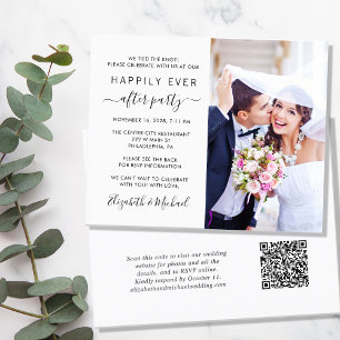 Lámina Invitación a la recepción de boda QR de fotografía